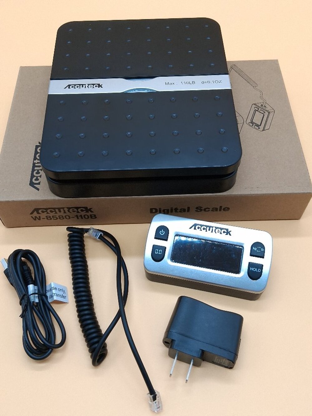 Accuteck Shipping Scale W-8580-110B Max 110LBS Open Box